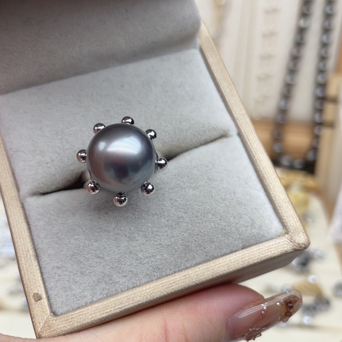 海水珍珠戒指银S925镶嵌D114