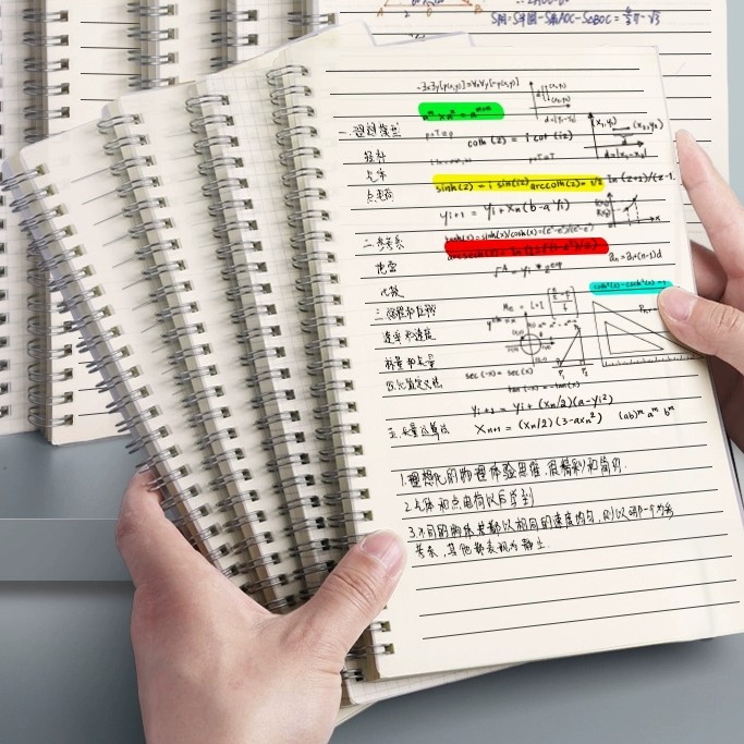 直播展示为准加厚耐用透明侧翻PP线圈本A5A4B5横线空白网格记事本