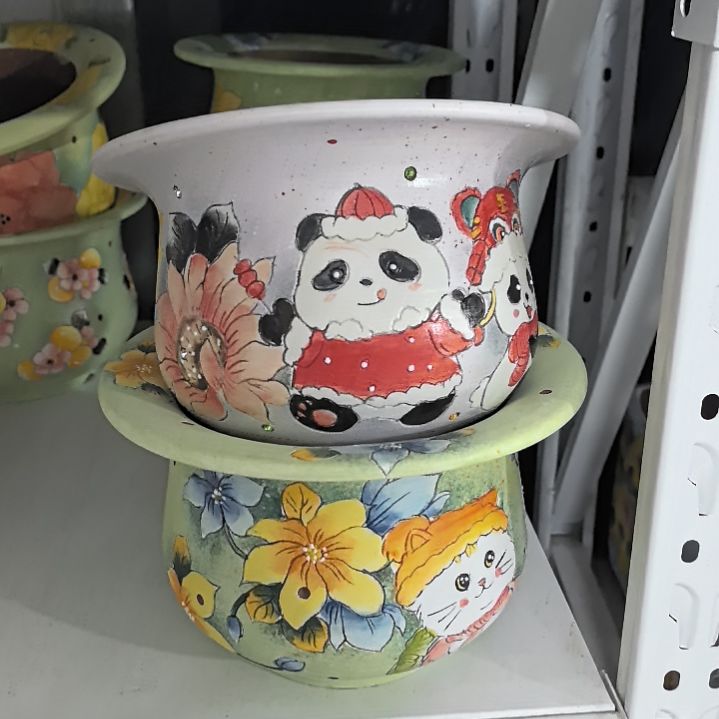 红泥花盆景德镇陶瓷