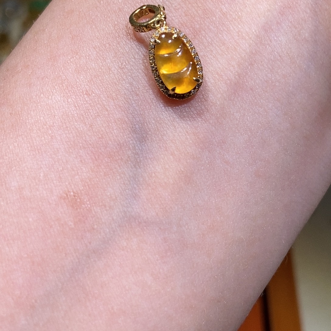 ****翡翠18K金镶嵌颈饰11111