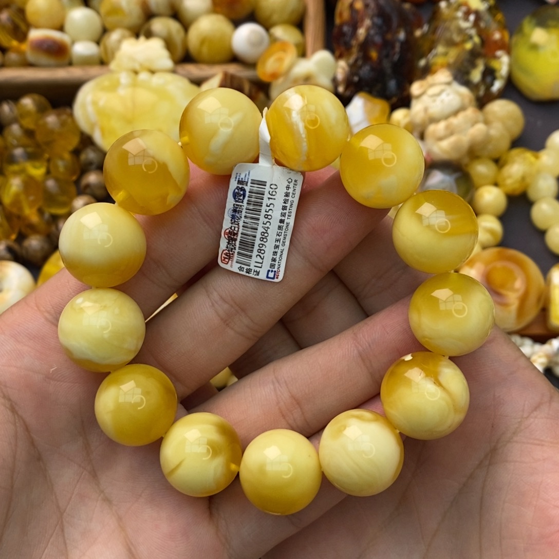 蜜蜡未镶嵌手串俄料金白溶洞妖花妖孽清仓大促