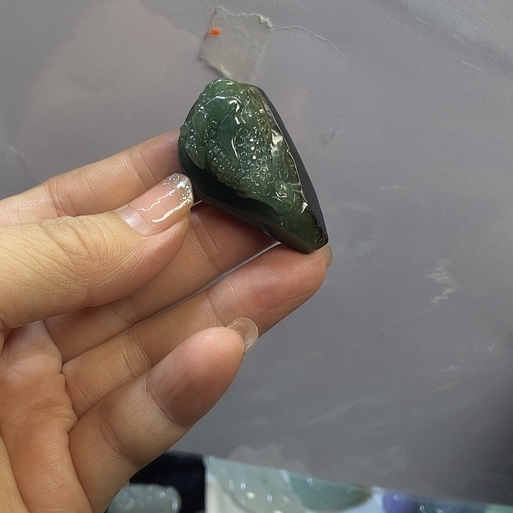 颈饰未镶嵌翡翠老蓝水金蟾吊坠
