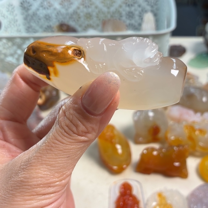 玛瑙/玉髓未镶嵌吊坠(不含链)