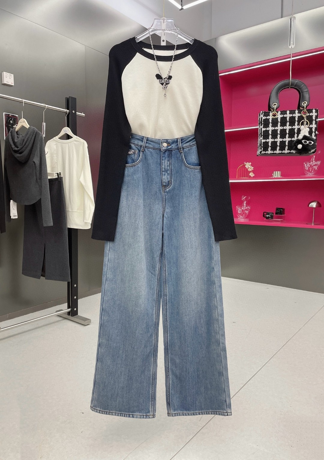 【黄蓉推荐】静奢丹宁毛衫（2442658M1）