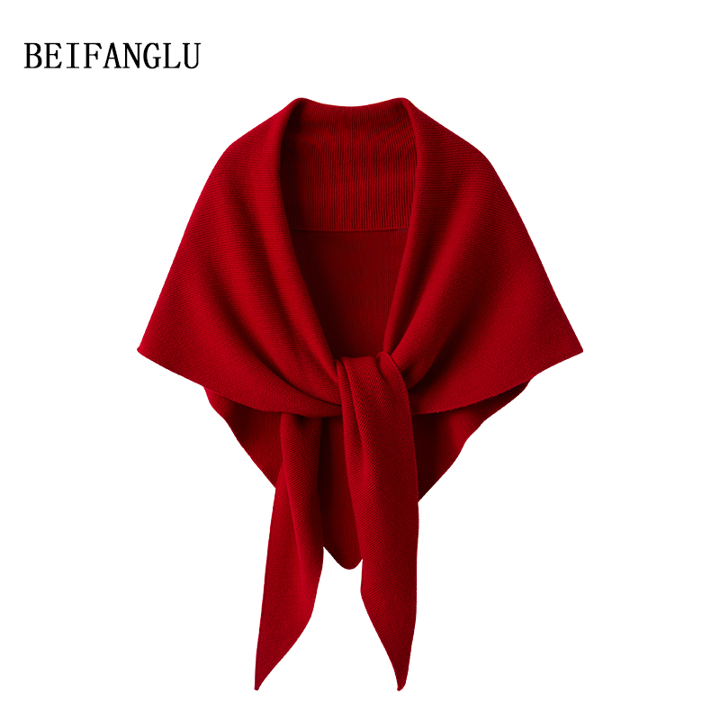 北方鹿【100%绵羊毛披肩】纯色高级感大三角巾外搭围巾披肩秋251013