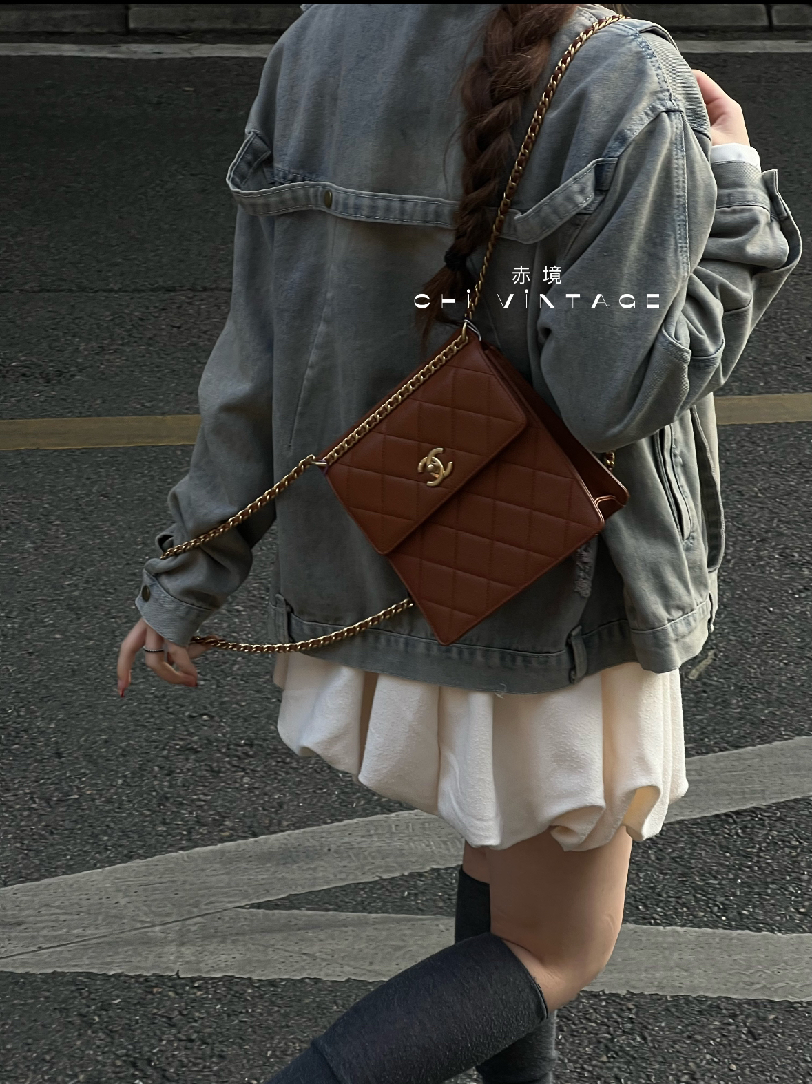 99新 Chanel/香奈儿 3939 金棕ado双肩包芯片款