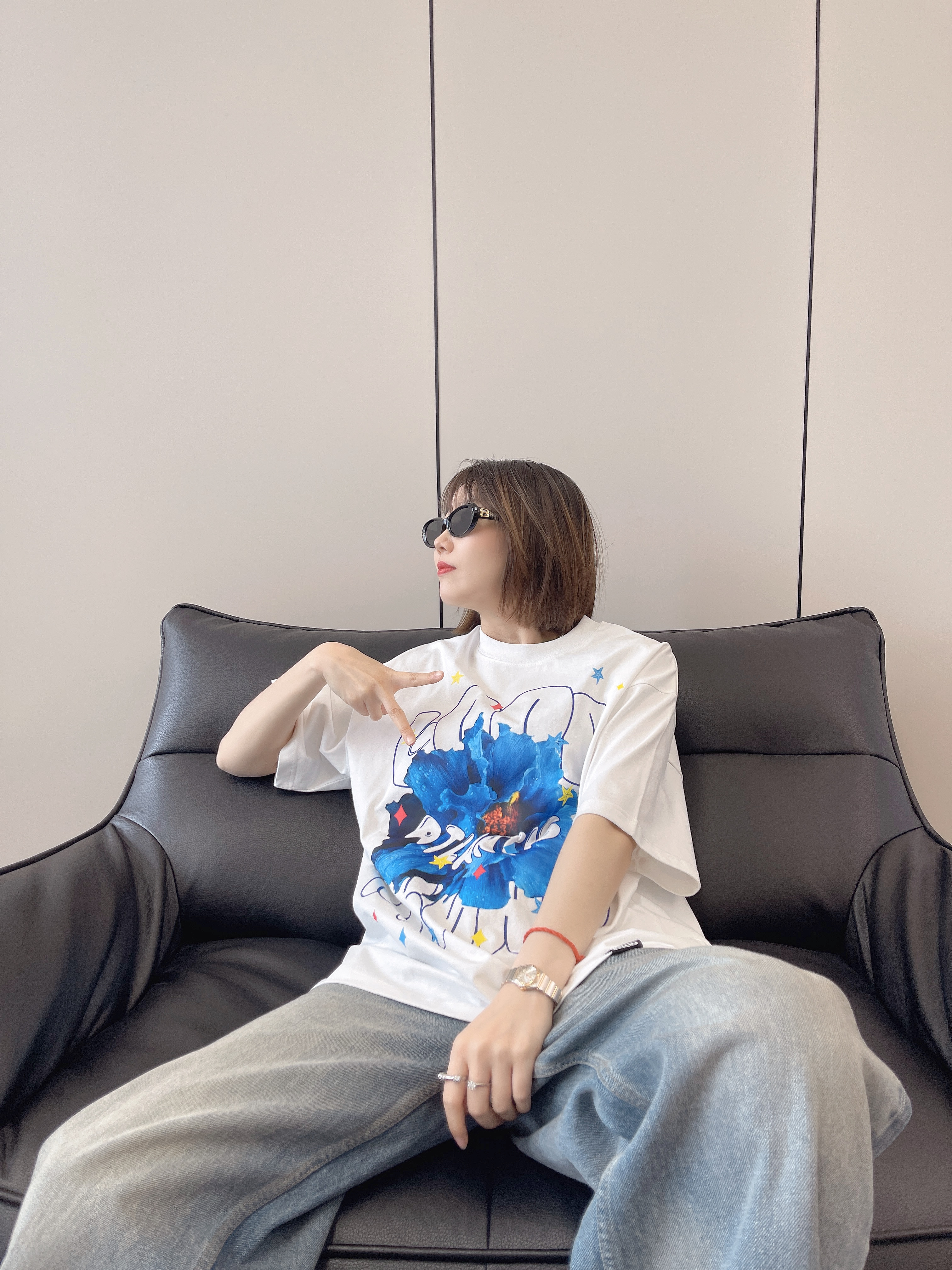 海港轻奢蓝亚特兰斯短袖短袖男女同款短袖T