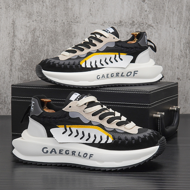 2025欧洲站老爹鞋男潮牌厚底阿甘鞋春季休闲鞋子男款内增高运动鞋