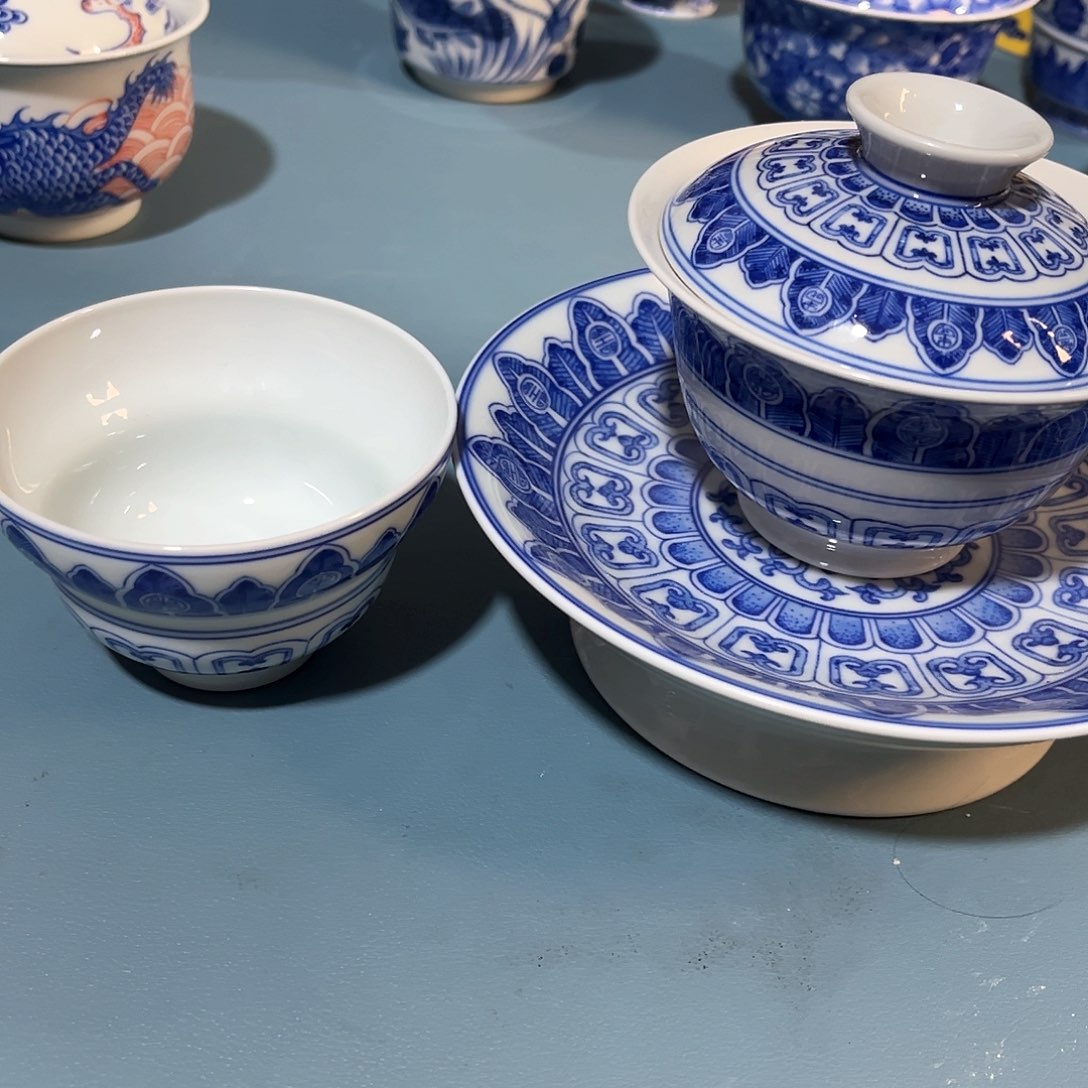 錡镇堂手工手绘三件