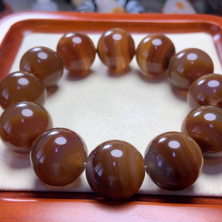 玛瑙/玉髓手串未镶嵌冰透糖色拉丝