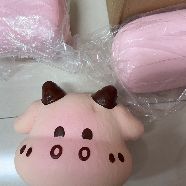 塑料包子甜牛头粉色