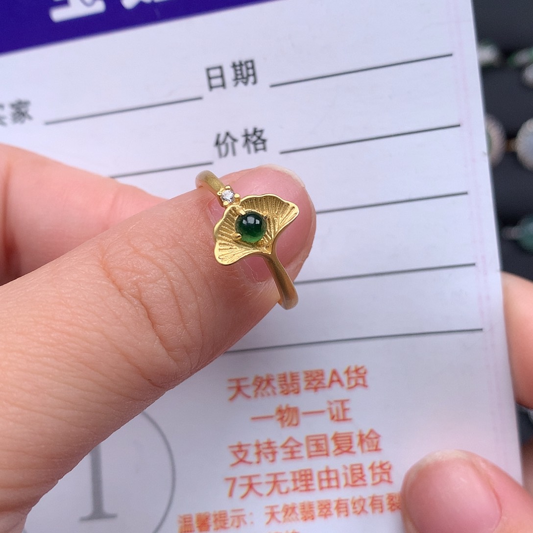 翡翠戒指银S925镶嵌戒指925