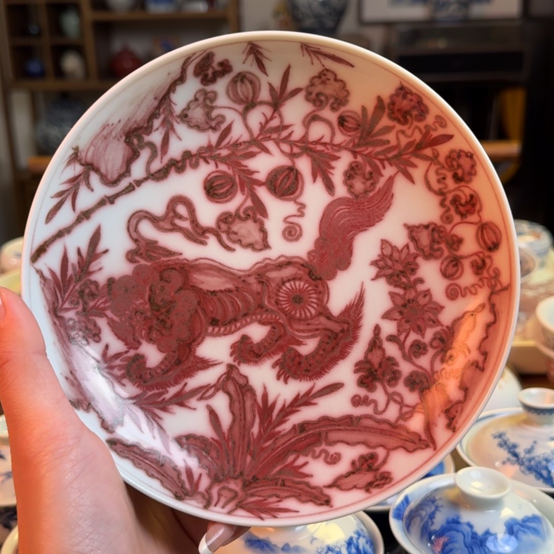 杯重工釉里红壶乘纯手绘