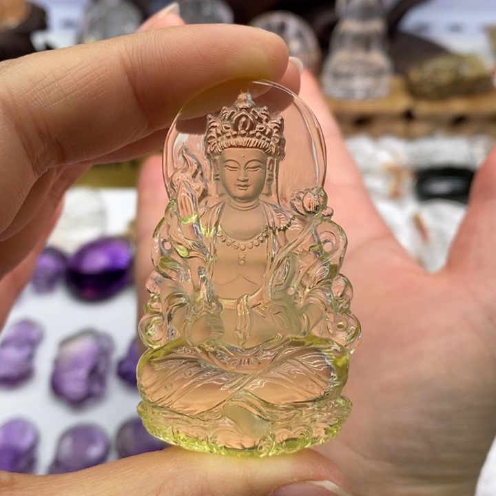 水晶颈饰未镶嵌山***撒定制