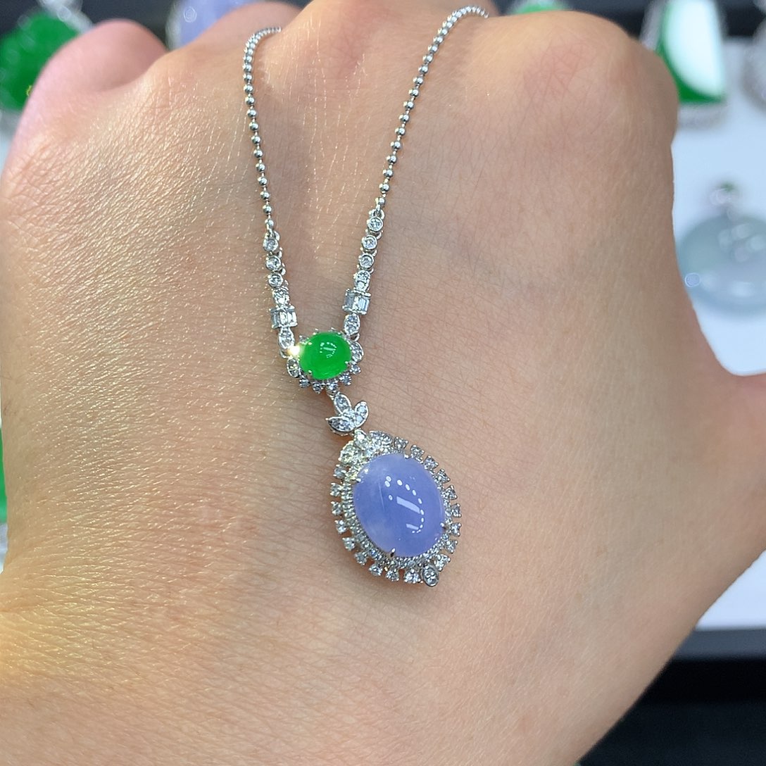 翡翠颈饰18K金镶嵌1111111