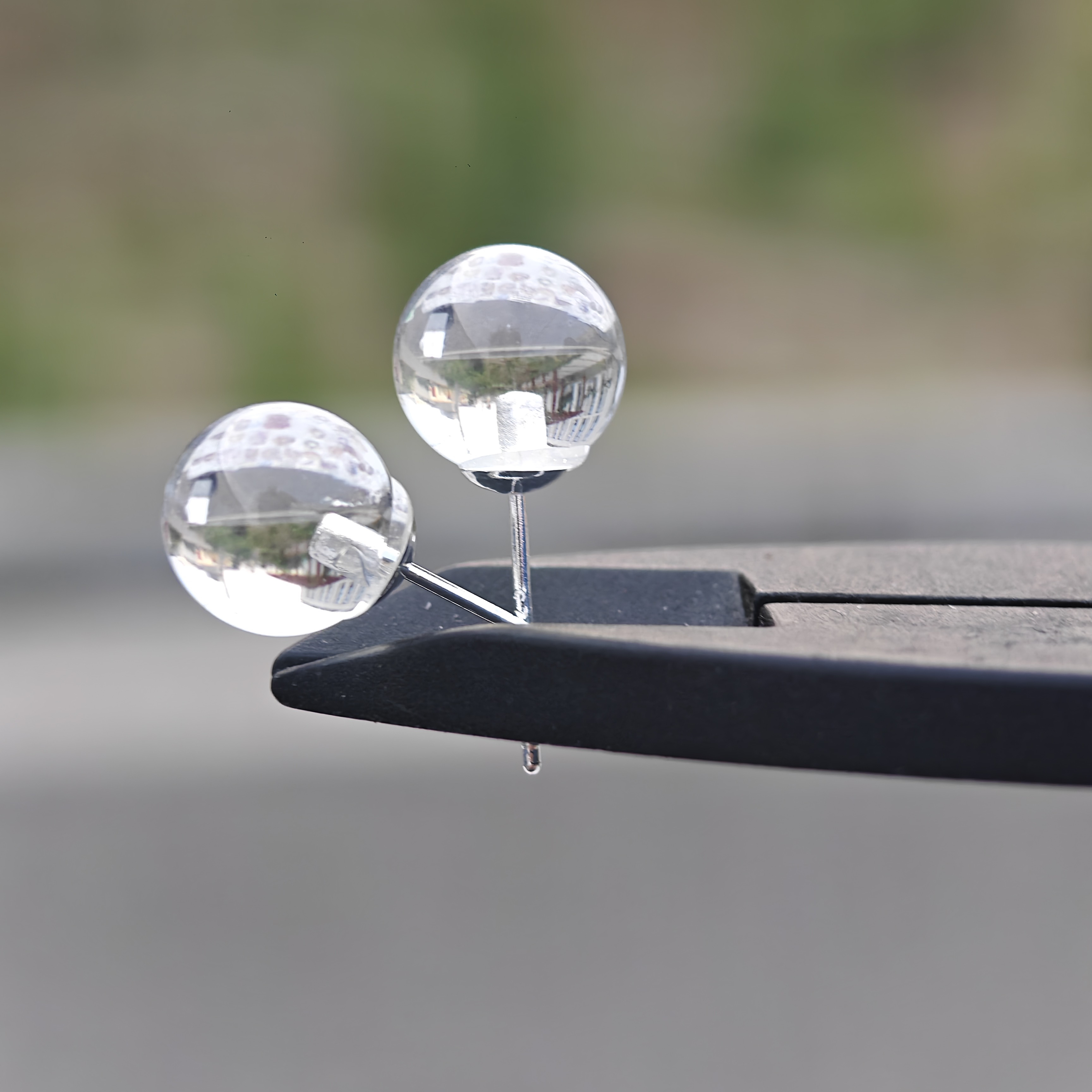 【书记甄选】天然白水晶耳钉 多样性发一件 约8mm 6902CK