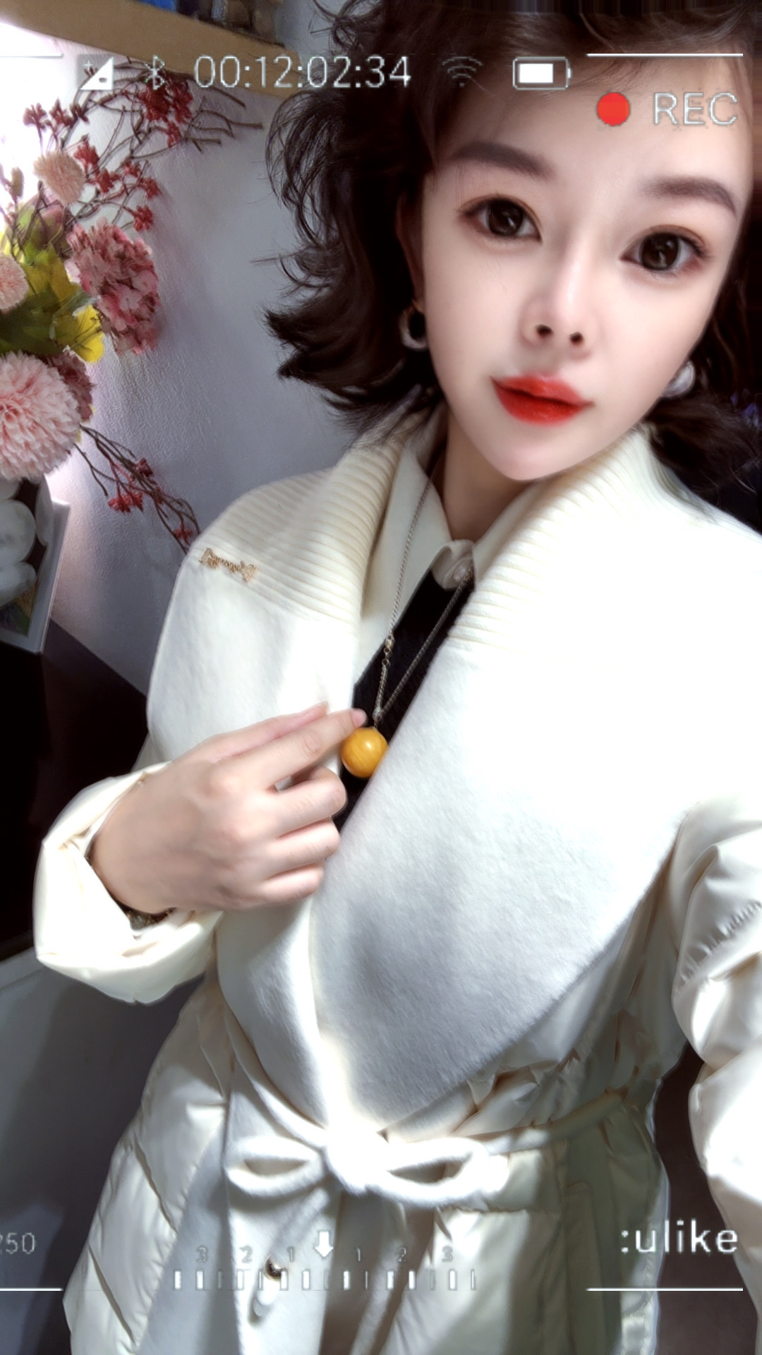  【小韩家】欧货2025冬新中长款时尚翻领拼接羊毛系带鹅绒服