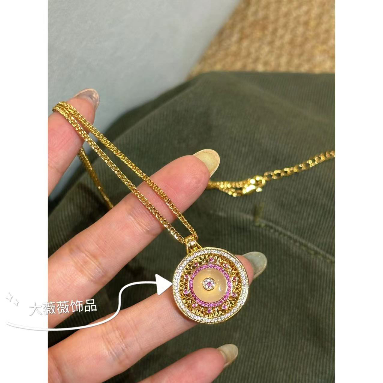 铜合金项链 新中式八宝罗盘项链-5181