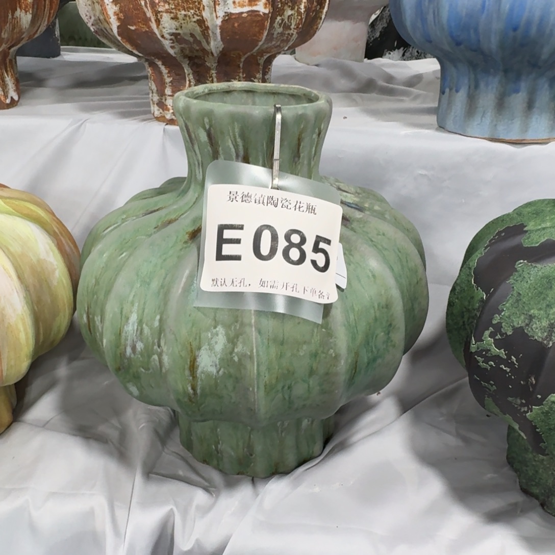 小***恼摆件陶景德镇高温花瓶编码e085高27口7默认无孔
