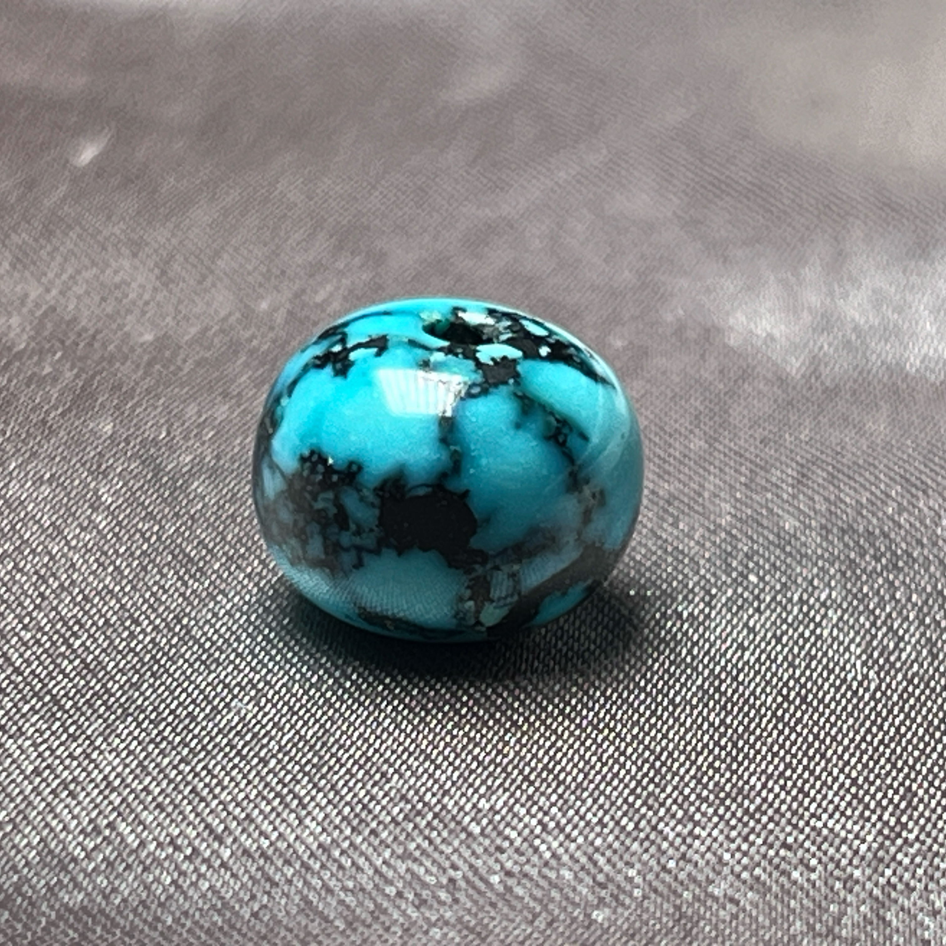 高瓷蓝水草纹老型，尺寸10.3x8.2mm重1.38克