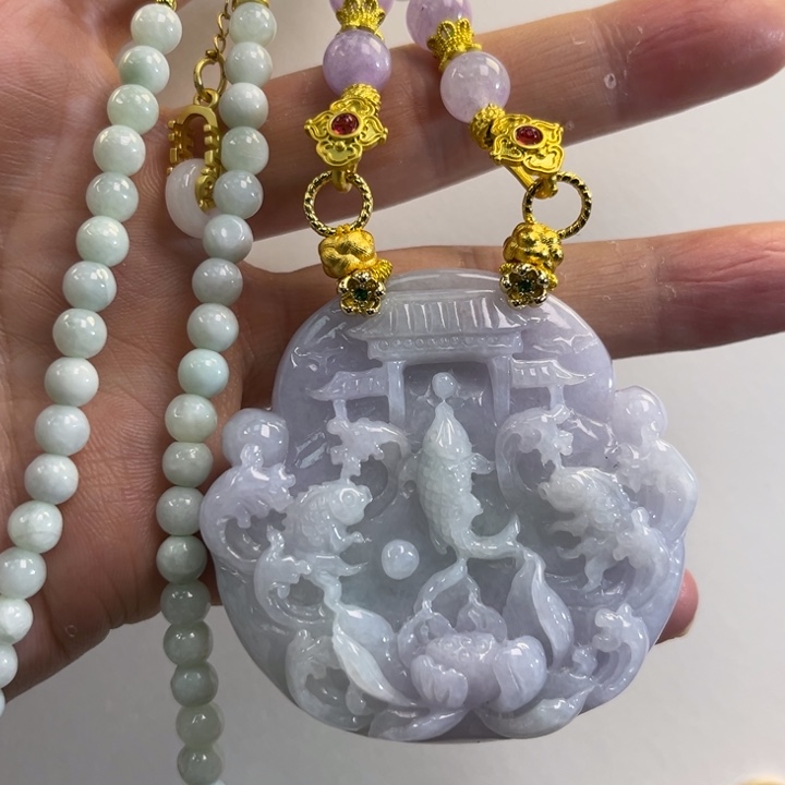 翡翠吊坠(赠链)未镶嵌代编织