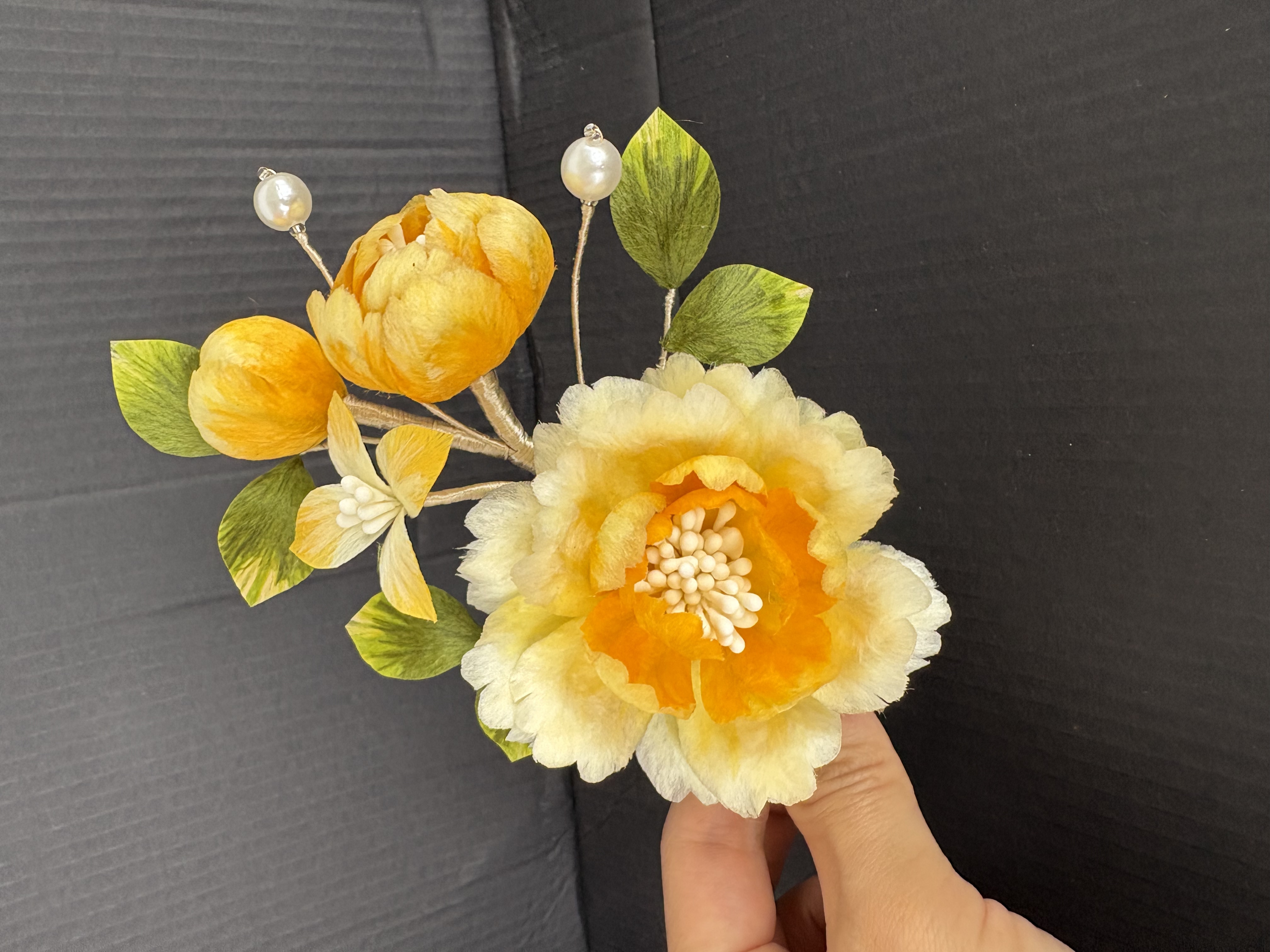 非遗绒花 纯手工原创设计 复古/宫廷中国风民族风发簪复古风发夹