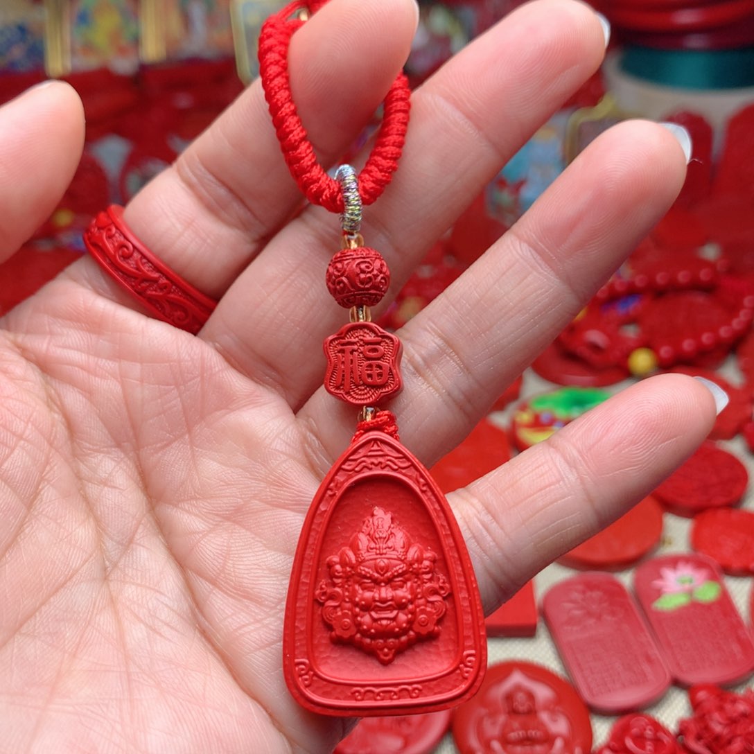 天然辰砂工艺品朱砂钥匙扣