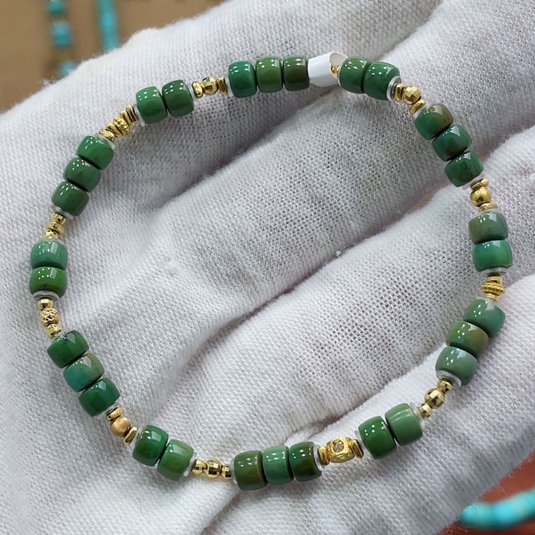 绿松石18K金镶嵌珠宝奇石