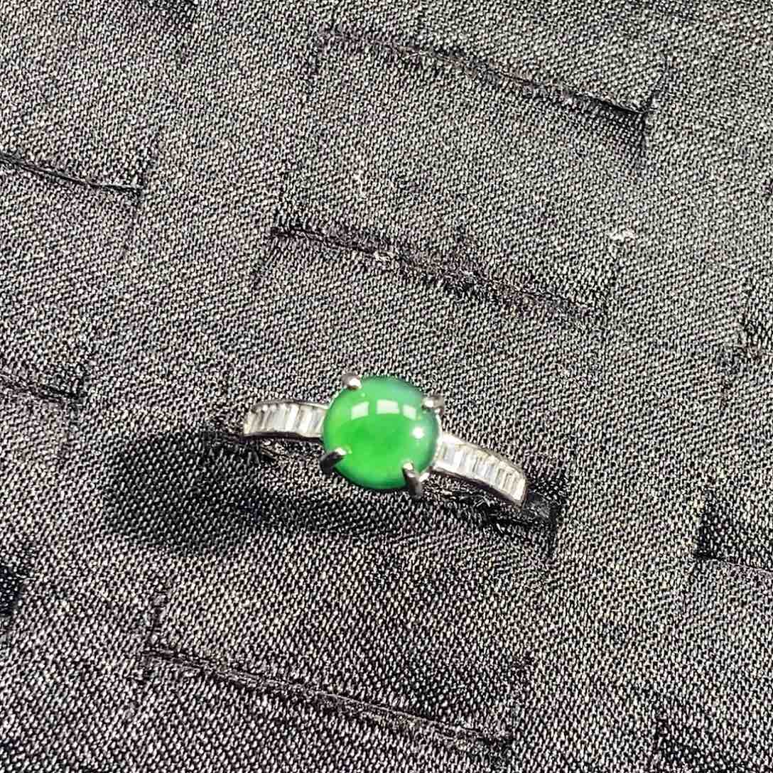 翡翠银S925镶嵌戒指
