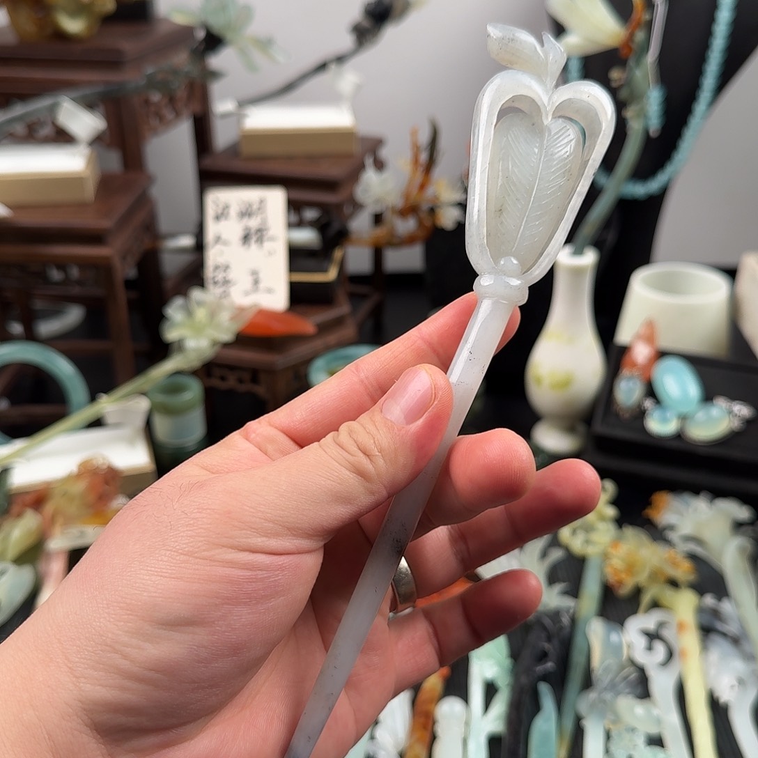 蛇纹石玉未镶嵌发饰