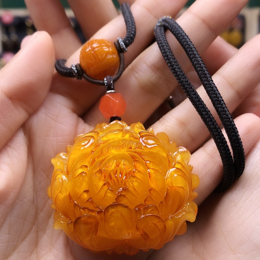 蜜蜡颈饰未镶嵌快**魚吊坠