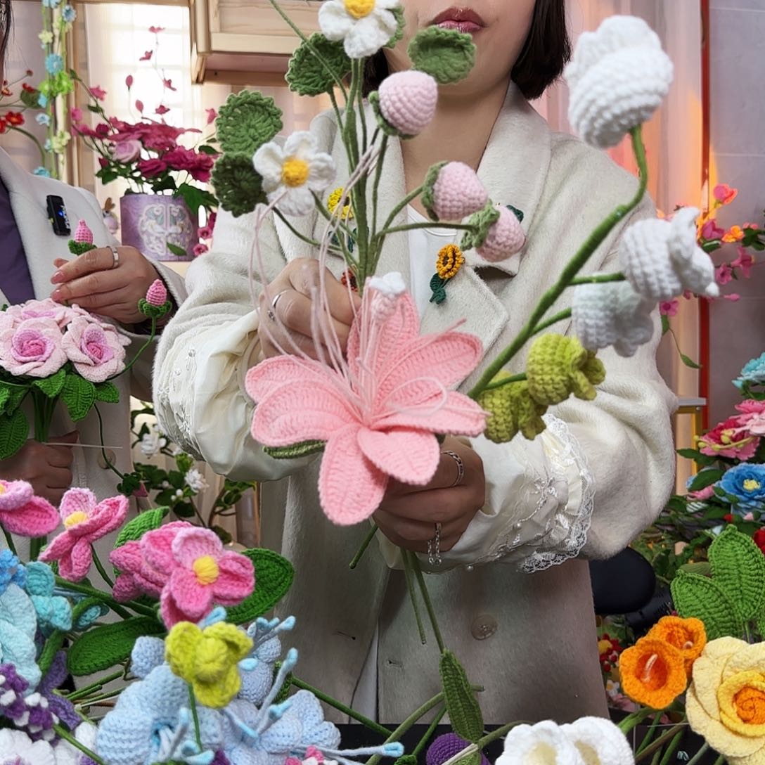 纯手工钩织钩织花束