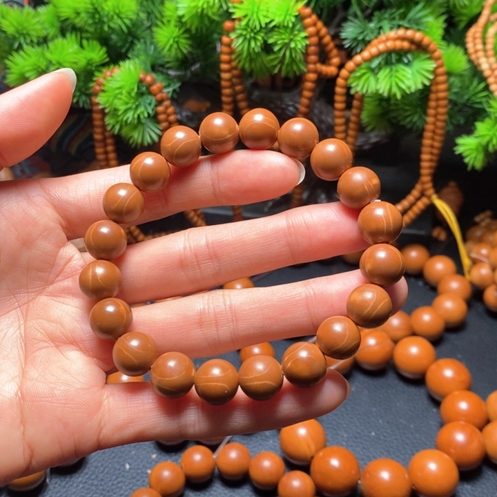 橄榄核手串1.1尺寸红料