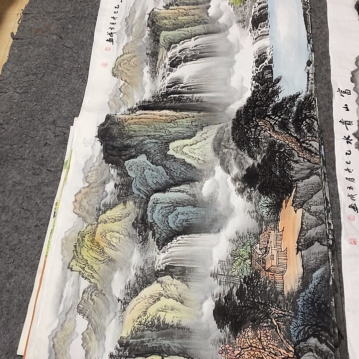 自***我国画国画国画小六尺的