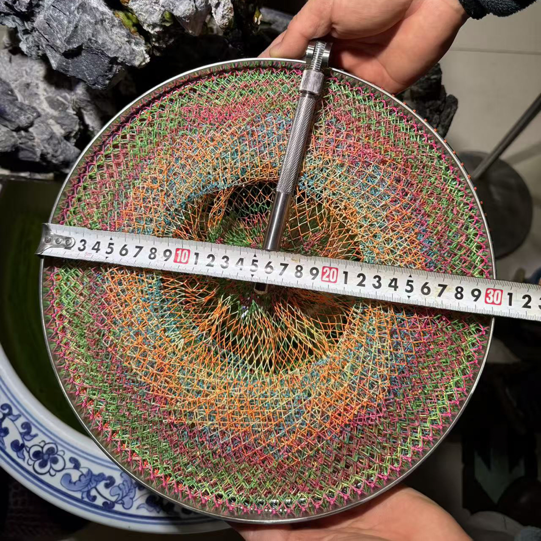 30直径1.8米16编pe线304不锈钢圈口纯手工编织鱼护