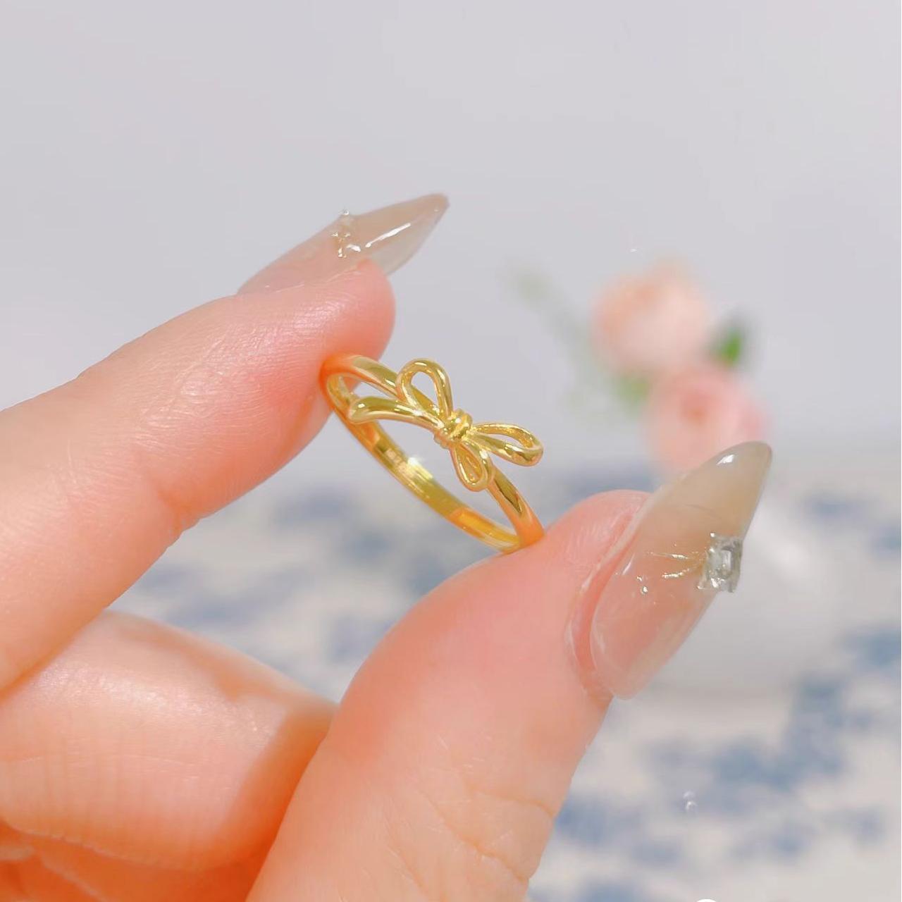 铜合金戒指 铜合金戒指 如意婚戒活口不褪色时尚百搭气质可爱轻奢