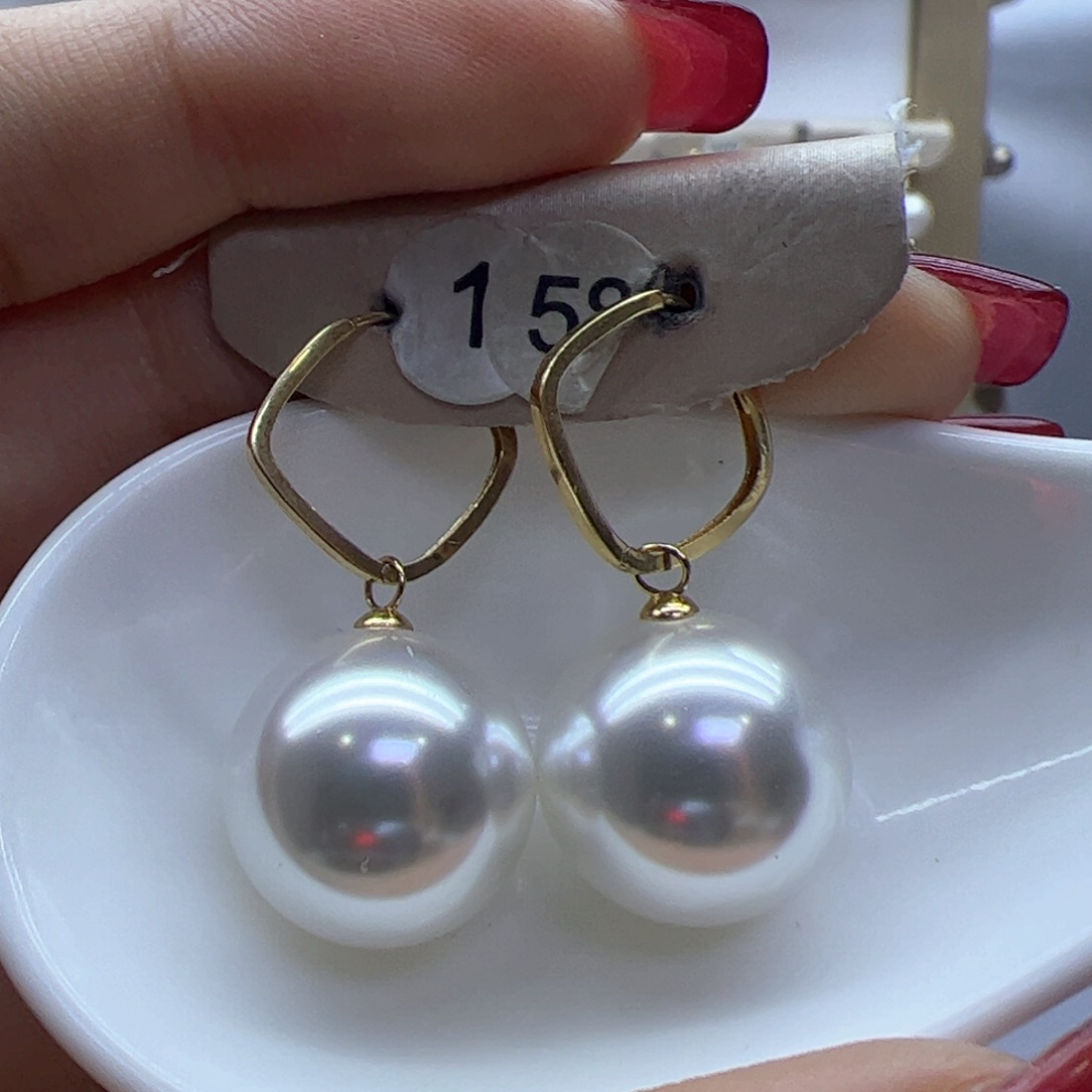 淡水珍珠耳饰18K金镶嵌