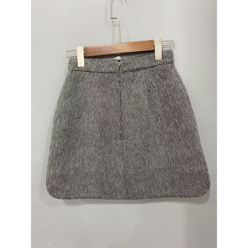 【MonTendre】秋季新款 时尚休闲气质百搭羊毛混纺半身短裙