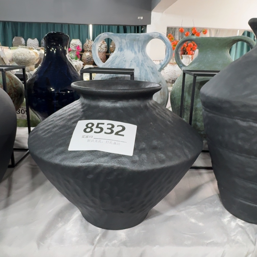 逗***久摆件陶景德镇高温花瓶编码8532高23口10默认无孔