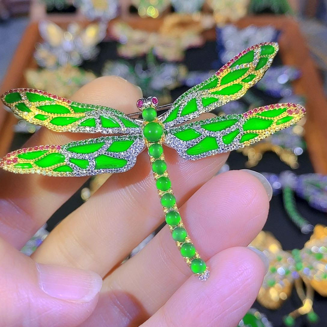 吊坠(不含链)银S925镶嵌翡翠