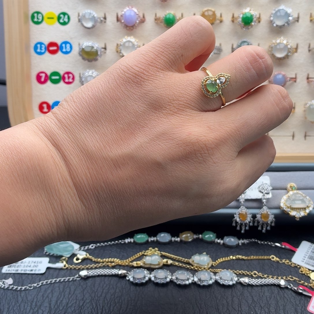 翡翠银S925镶嵌戒指