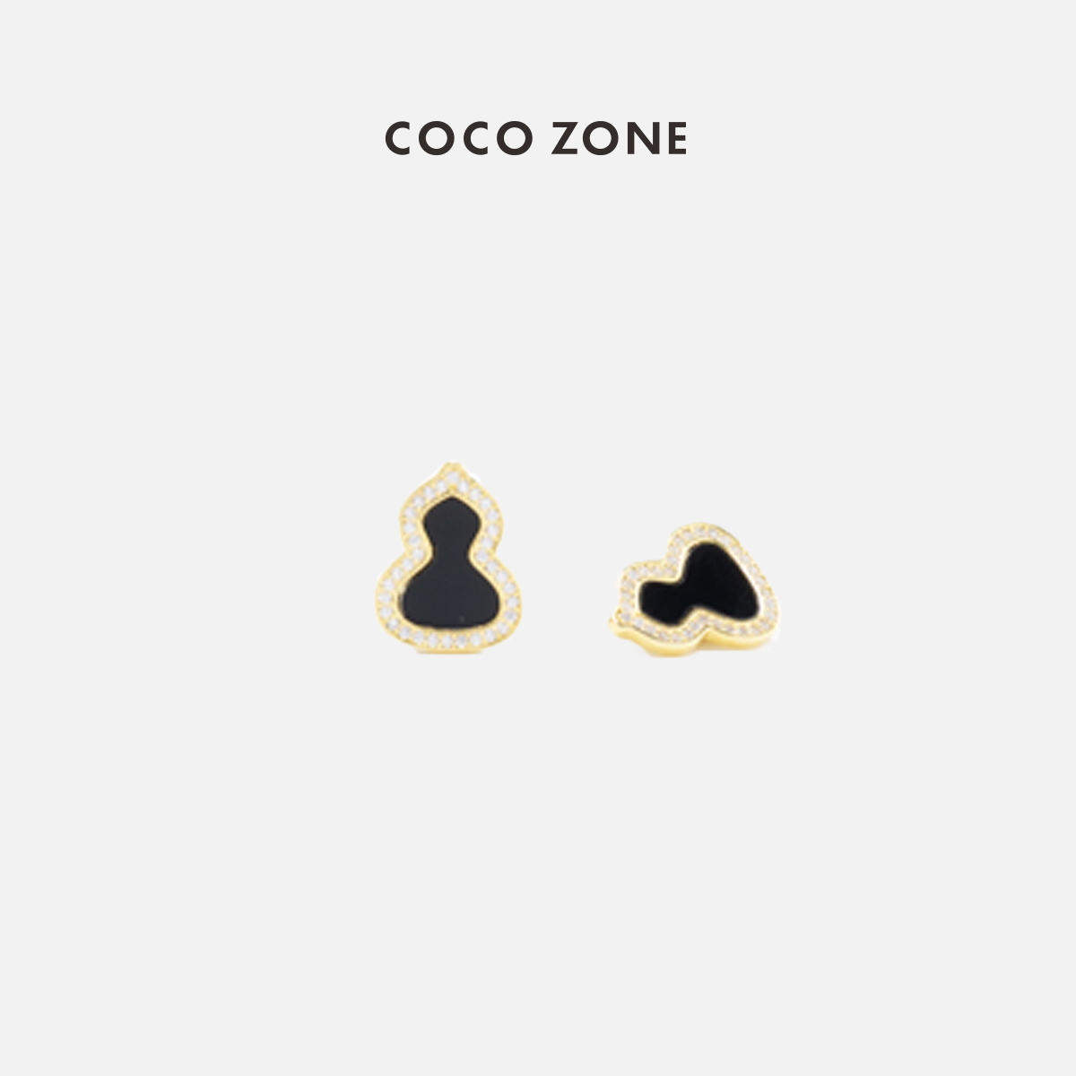 铜合金锆石耳饰 COCO ZONE 刘一一 复古高级感拼色耳钉CC2D2746