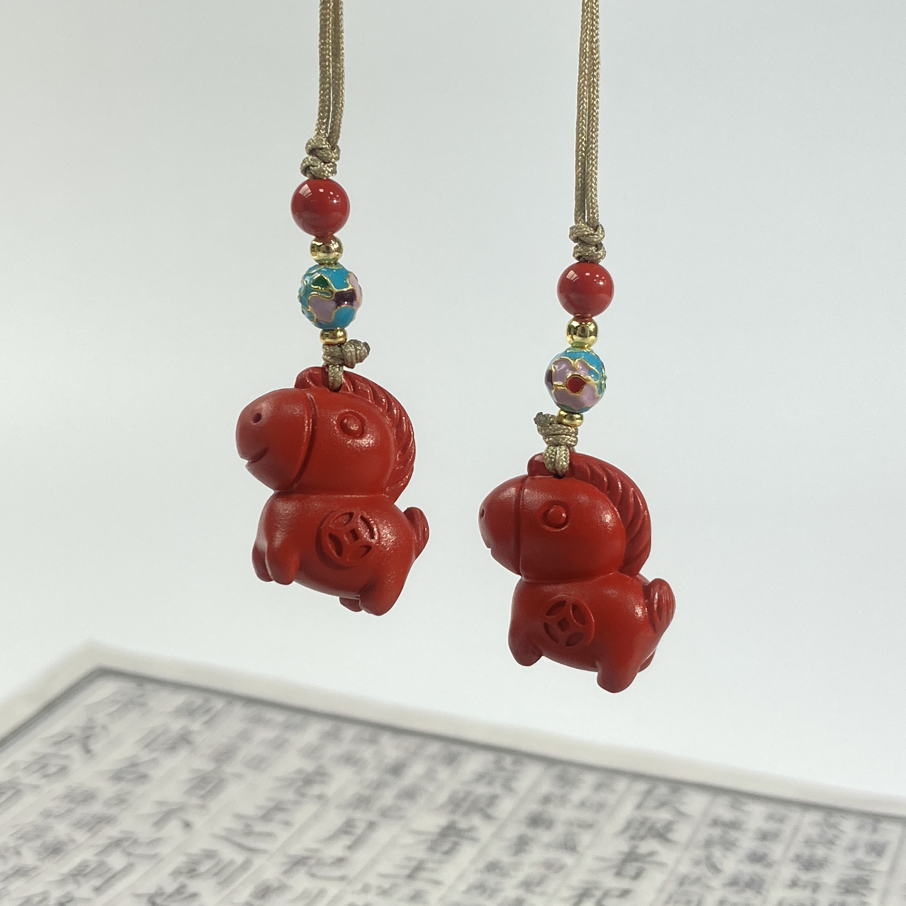 含辰砂工艺品【星浩好物】朱砂手机挂QT125H465 多样性发一件