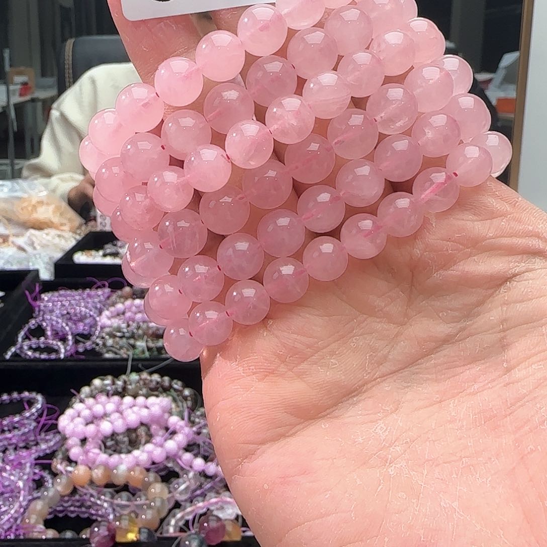 水晶手链未镶嵌粉水晶654