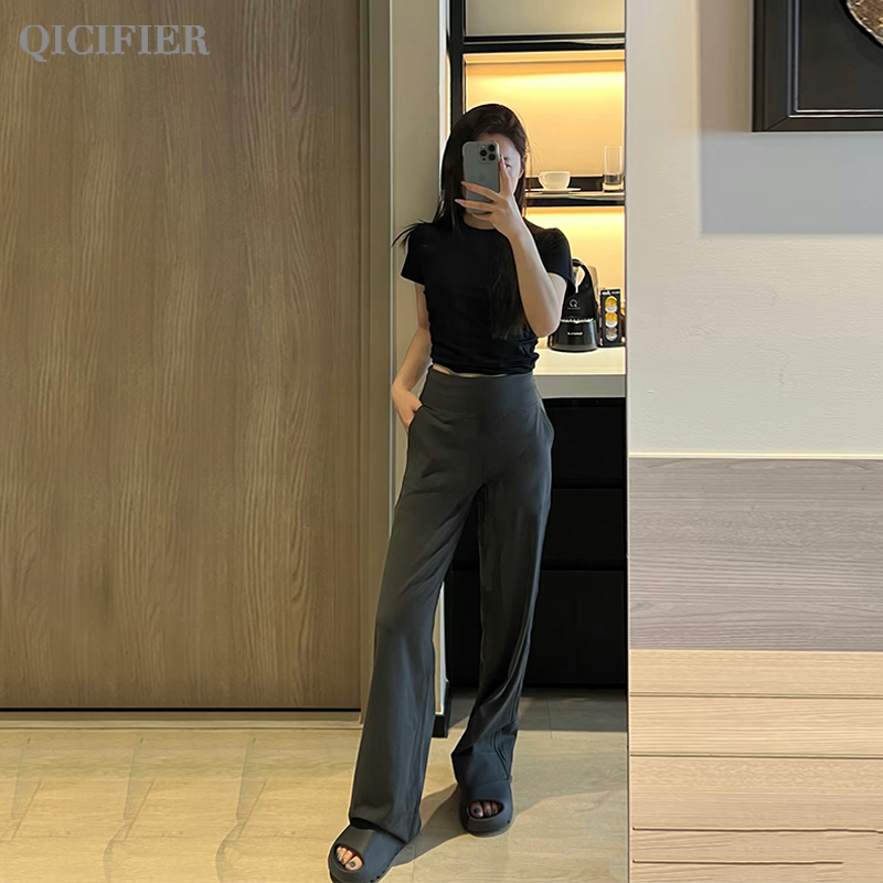 雯  L家呼吸裤 小个子专属 显瘦休闲运动直筒裤 