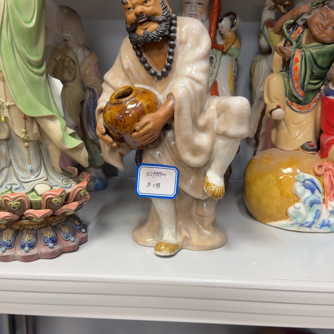 雨***步石湾窑陶瓷摆件鲁智深