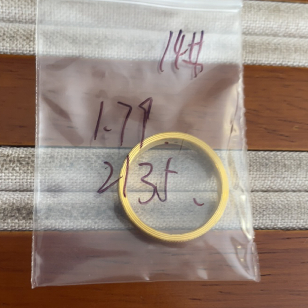 克重1.79  14号 丝绒戒指 足金999