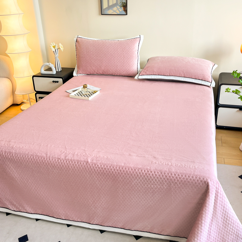 2025新款高克重烂花牛奶绒加厚床单加绒加厚双面绒家用床盖