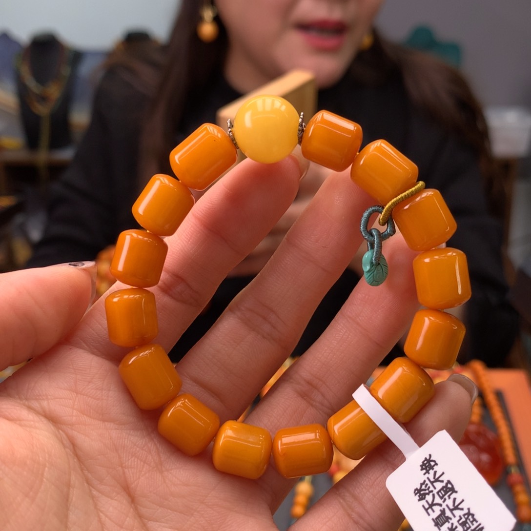 蜜蜡手串未镶嵌天然