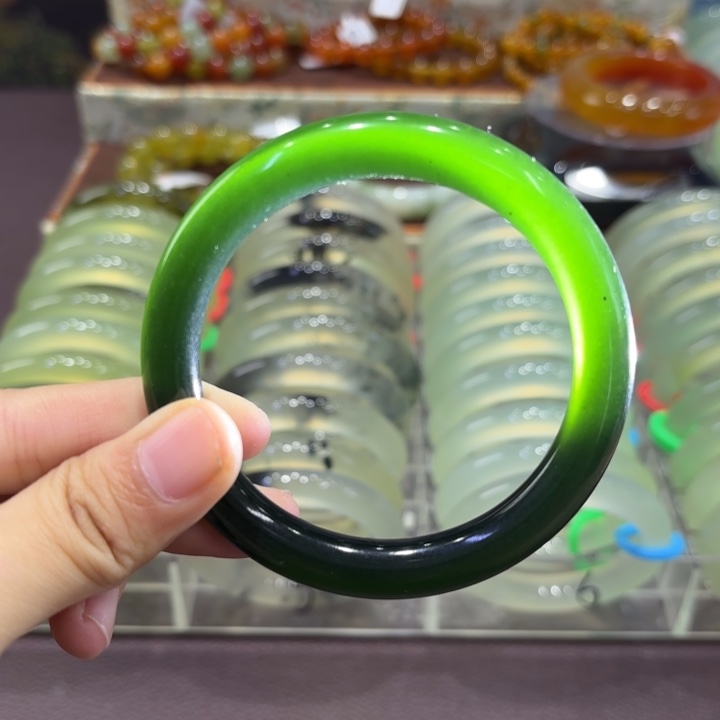 岫玉未镶嵌手镯天然